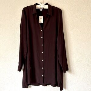 J. Jill Long Button Up Tunic Blouse